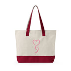 Moody Gurl Zippered Canvas Tote — Pink Heart Logo Bookbag