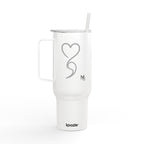 40oz Engraved Insulated Tumbler with Handle & Lid – Heart Semicolon Design