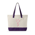 Moody Gurl Zippered Canvas Tote — Pink Heart Logo Bookbag