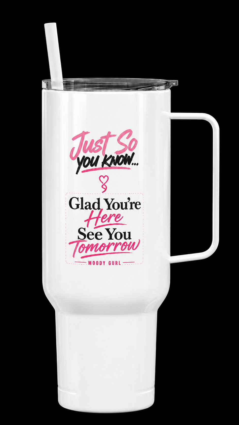 40oz Engraved Insulated Tumbler with Handle & Lid – Hope Mark Design - Glad You're Here