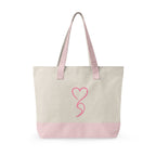 Moody Gurl Zippered Canvas Tote — Pink Heart Logo Bookbag