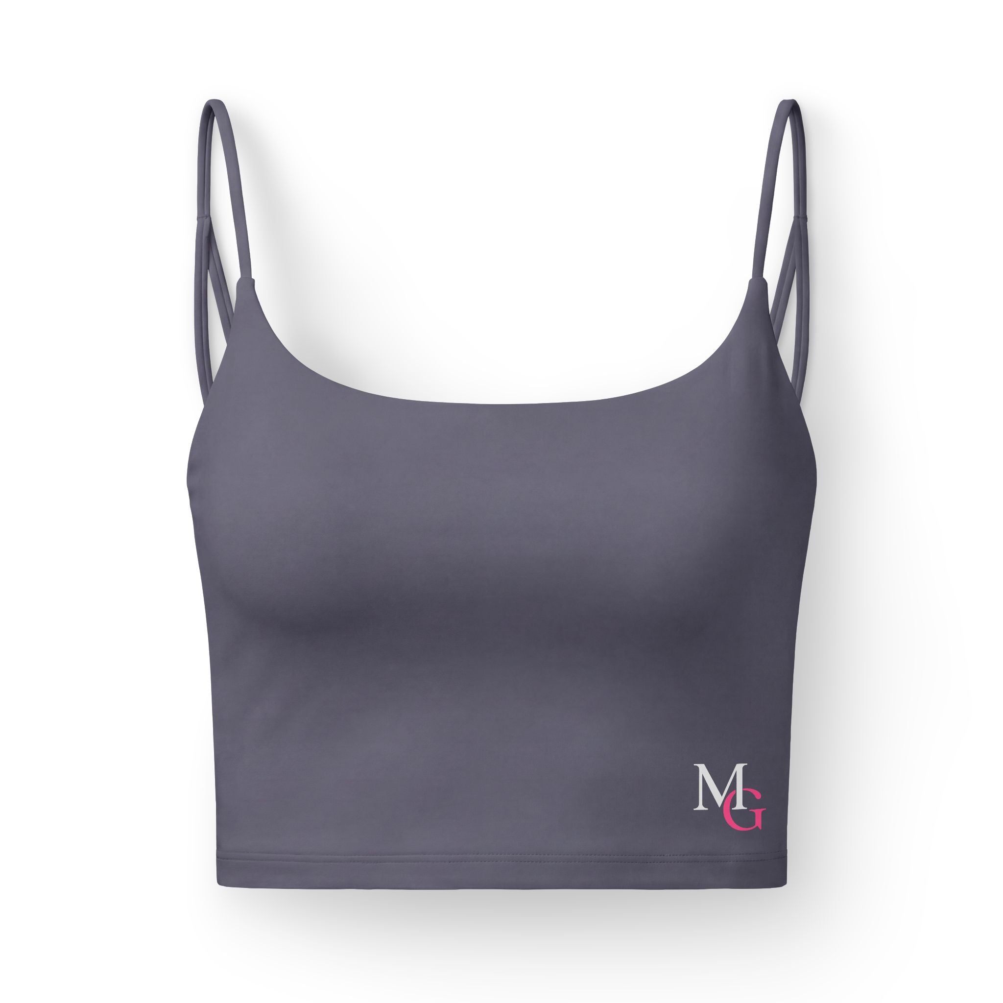 Moody Gurl Luxe Bra — Black Strappy Crop Top with 'MG' Logo & Back 'Moody Gurl' Text