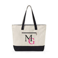 Canvas Tote Bag — Moody Gurl Monogrammed Zippered Tote